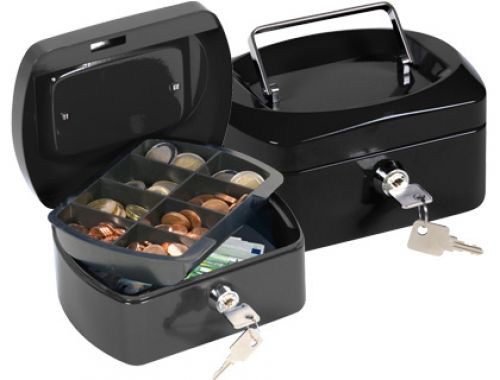 Cofre com bandeja para moedas q-connect 152x80x115 mm preto , Q-connect , 37605 , 5705831026018